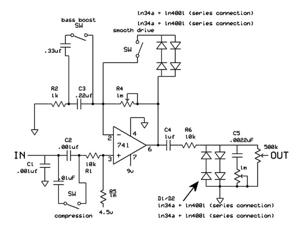 Mxr distortion plus схема