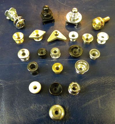 Large 3/4 wide Brass Guitar Case bottom Buttons-2 - Guitar and