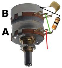 Fender CTS 250K/1-Meg Dual Stacked Potentiometer (TBX Tone Control)